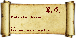 Matuska Ormos névjegykártya
